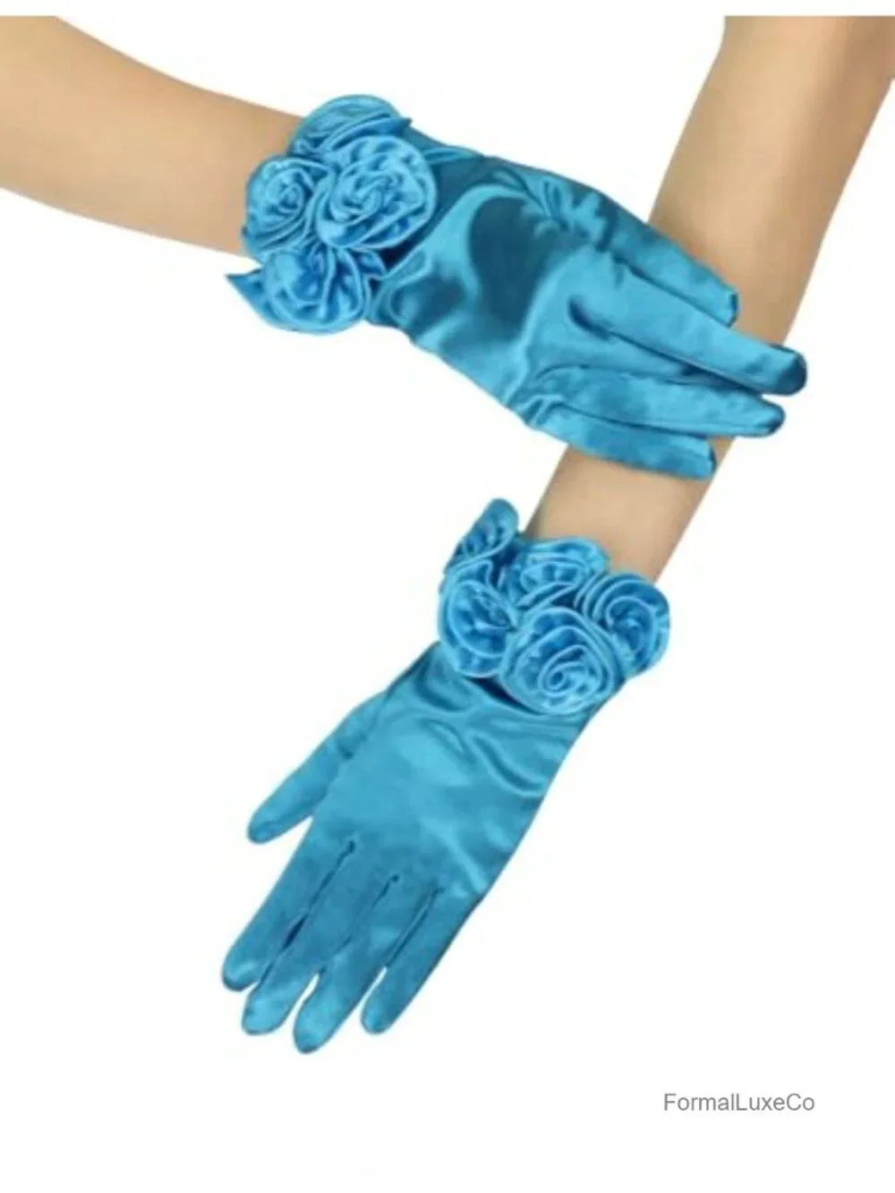 Satin Floral Gloves Elegant Wedding Dress Gloves for Opera Dinner Party